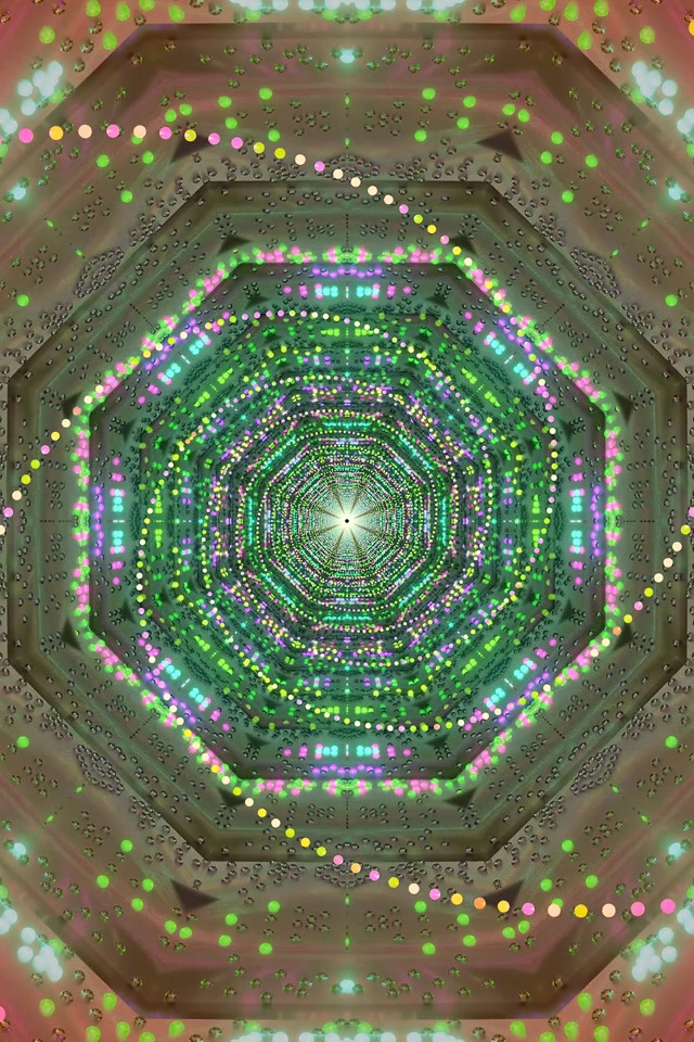 Neon Tunnel Octagon Green Pink Screensaver PC 60fps 2:3 Portrait Vj Loop