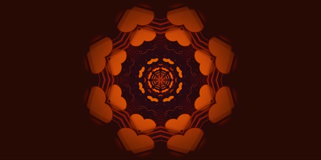 Neon Tunnel Red Orange Mandala Vortex Vj Loop 2:1 Univisium 60fps Screensaver