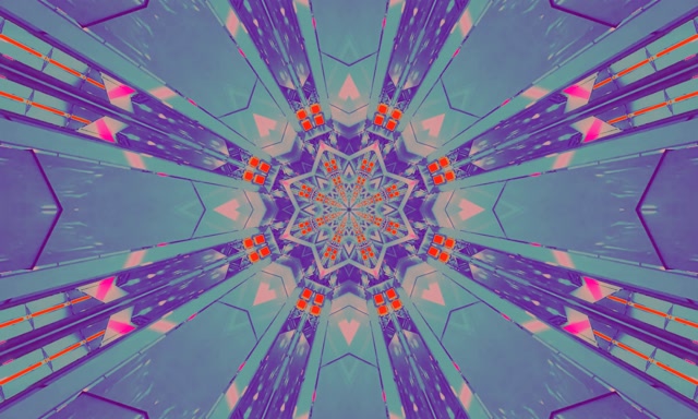 Neon Tunnel Kaleidoscope Star Burst VJ Loop 5:3 Wide 60fps Screensaver