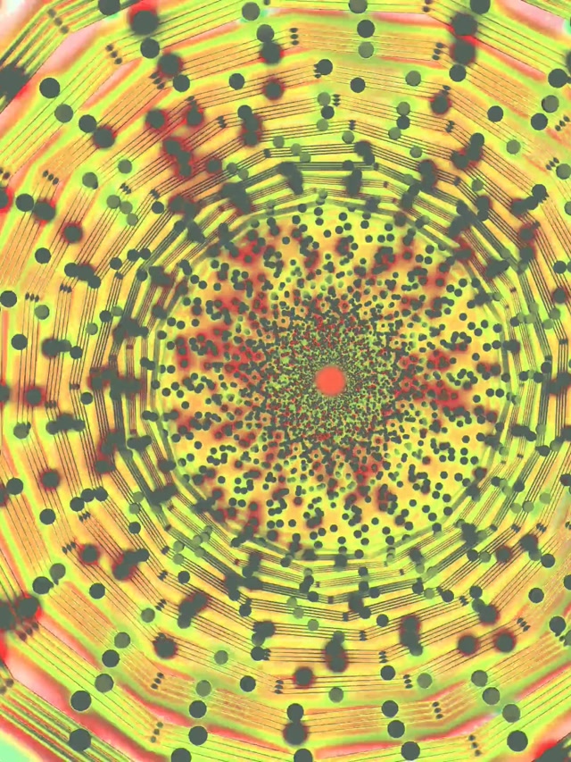 Đường Hầm Neon Spiral Dot Vortex Vj Loop 60fps Screensaver 3:4 iPad Portrait