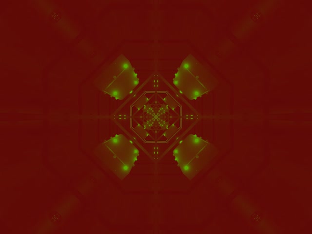 VJ Loop Hầm Neon Bát Giác Fractal Xanh Lá 4:3 cổ điển 60fps Screensaver