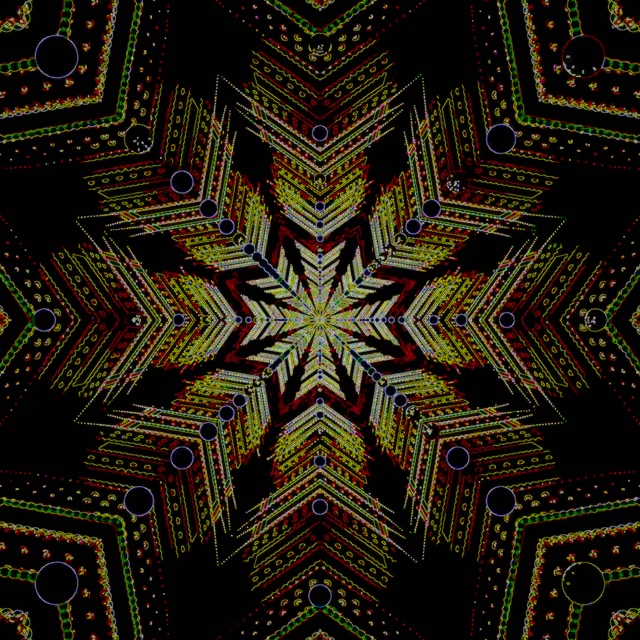 Đường Hầm Neon Mandala Ngôi Sao Screensaver 1:1 Square 60fps VJLoops