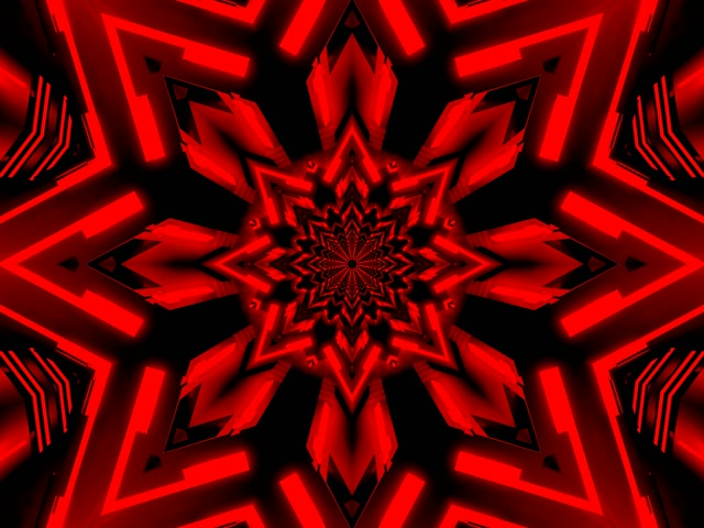 Đường hầm Neon Xanh Ngôi Sao Kaleidoscope Vj Loop 4:3 Classic 60fps Screensaver