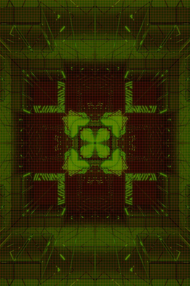 Đường Hầm Neon Xanh Lá Đỏ Lưới Fractal VJ Loop 2:3 Photo Portrait 60fps Screensaver