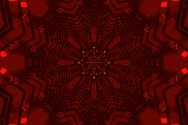Fractal Đỏ Kaleidoscope Hầm Neon Vj Loop 3:2 Surface 60fps Màn Hình Chờ