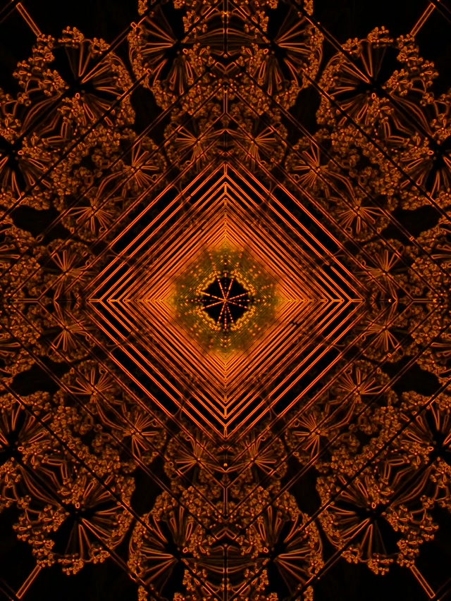 Đường Hầm Neon Xoáy Kim Cương Fractal VJLoops 3:4 iPad Portrait 60fps Screensaver