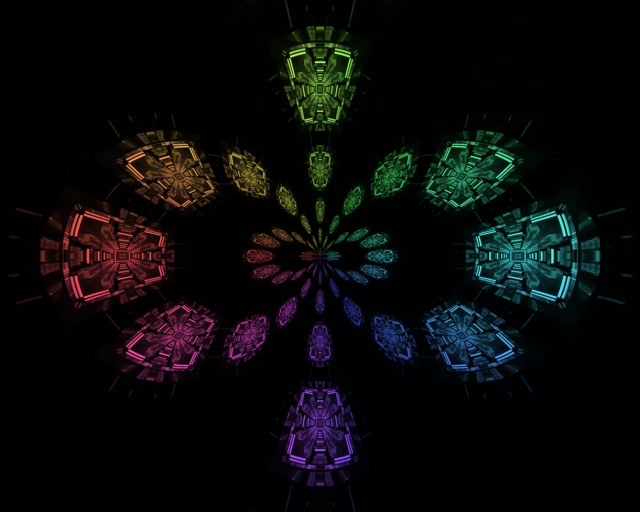 Đường Hầm Neon Nở Hoa Fractal Cầu Vồng 5:4 Công Nghiệp 60fps Screensaver VJLoops