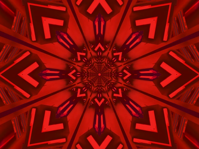 Đường Hầm Neon Fractal Đỏ Vạn Hoa Thống 4:3 Classic 60fps Screensaver Vj Loop