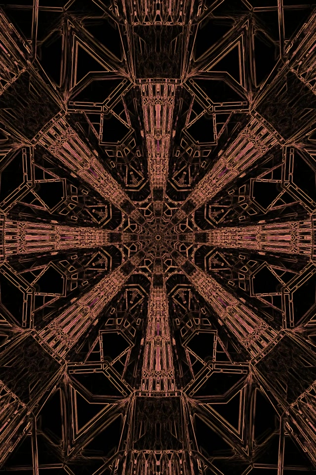 Đường Hầm Neon Fractal Thập Tự Kaleidoscope 2:3 Ảnh Dọc 60fps Hình Nền Bảo Vệ Màn Hình VjLoops