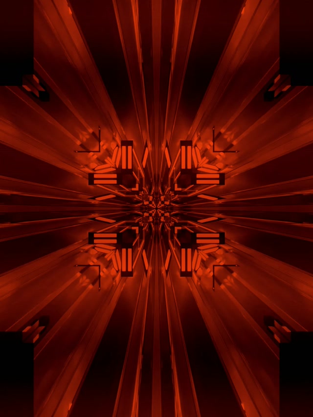 Đường Hầm Neon Đỏ Kaleidoscope VJ Loop 3:4 iPad Dọc 60fps Screensaver