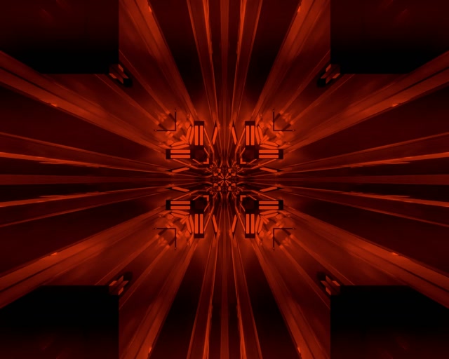Fractal Đỏ Kaleidoscope Hầm Neon 5:4 industrial 60fps Màn Hình Chờ Vj loop