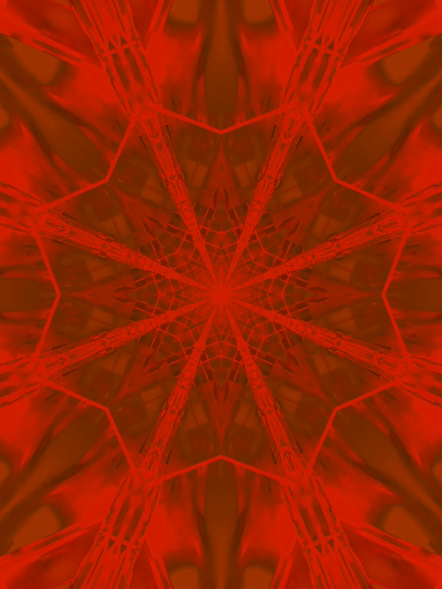 Hầm Neon Fractal Đỏ Sao VJ Loop 3:4 iPad Portrait 60fps Screensaver