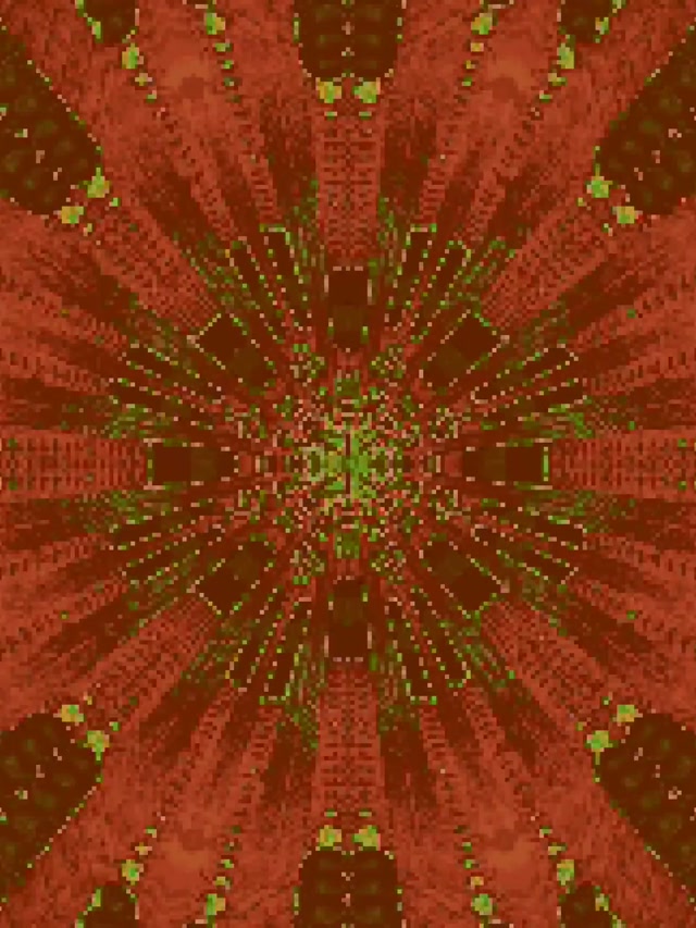 Đường Hầm Neon Đỏ Xanh Lá Fractal Vỡ Tung VJLoop 3:4 iPad Portrait 60fps Screensaver