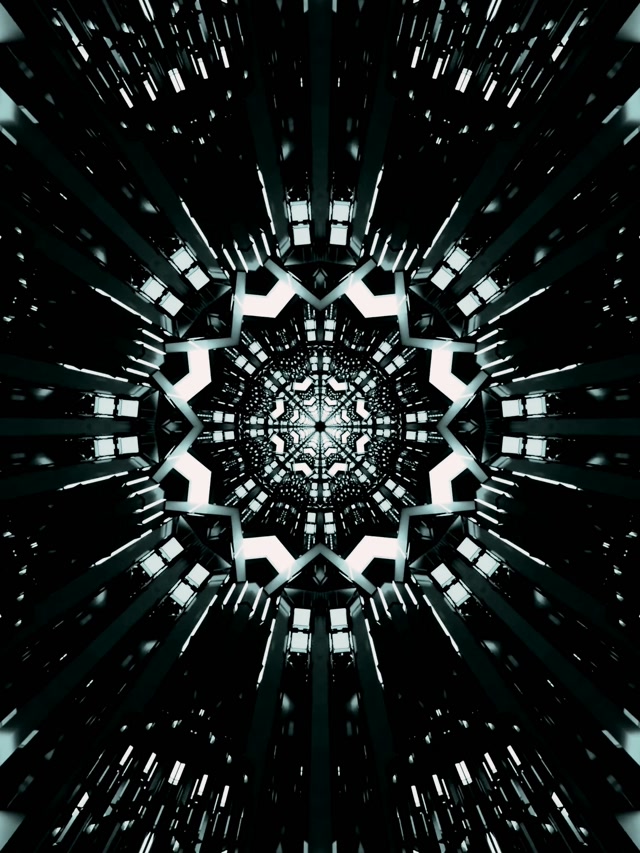 Đường Hầm Neon Fractal Sao Mandala VJLoops 3:4 iPad Portrait 60fps Màn Hình Bảo Vệ