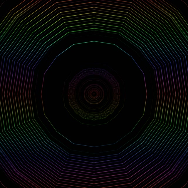 Neon Tunnel Octagon Vortex | 1:1 Square 60fps Screensaver VJ Loop