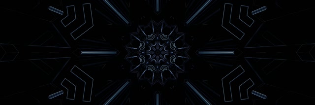 Đường Hầm Neon Đậm Sao Kaleidoscope VJLoops 3:1 Triple Wide 60fps Màn Hình Bảo Vệ