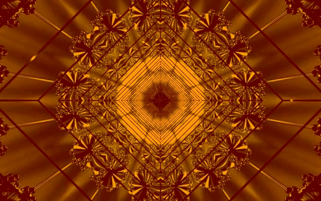 Hầm Neon Fractal Vàng Screensaver 60fps 16:10 MacBook VJ Loop