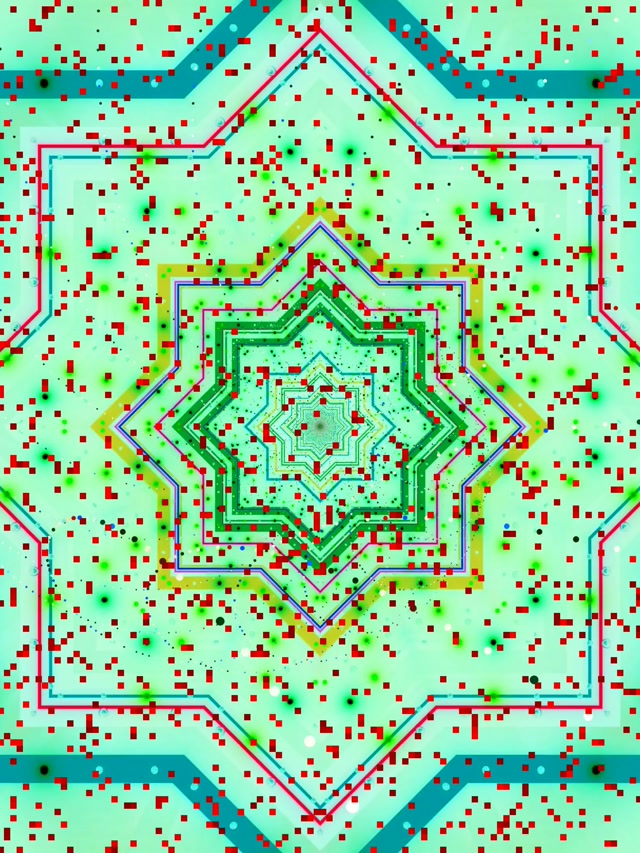 Hầm Neon Sao Mandala Loop 3:4 iPad Portrait 60fps Screensaver VJ Loop