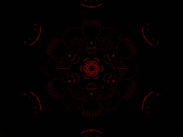Fractal Mandala Đỏ Đường Hầm Neon VJLoop 4:3 Classic 60fps Screensaver