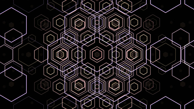 Hexagon Geometry Loop - 4K Black Gold VJ Background