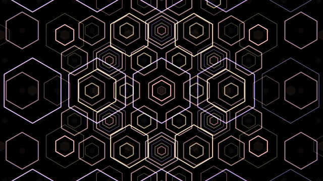 Golden Hexagon Tunnel - Seamless VJ Loop 4K