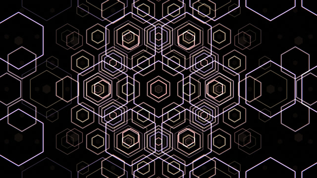 Geometric Hexagon Kaleidoscope - Dark Tech VJ Loop
