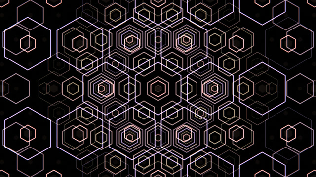 Hexagon Tunnel Gold - Seamless Geometric VJ Loop