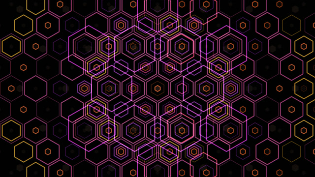 Hexagon Geometry Gold Purple - Seamless VJ Loop