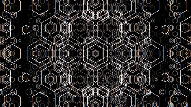 Hexagon Network Tech Loop - Black White Geometric VJ
