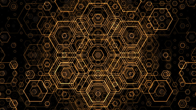 Golden Hexagon Geometry - Seamless VJ Loop 4K