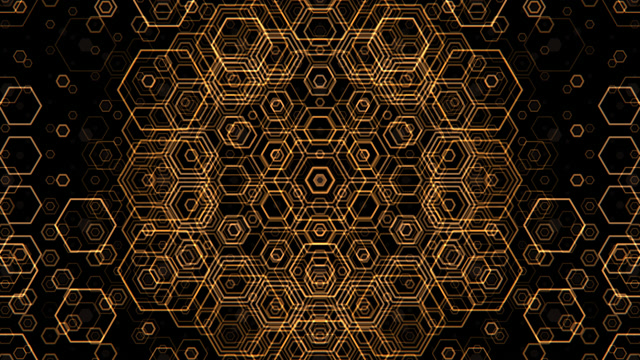 Golden Hexagon Honeycomb - Geometric VJ Loop 4K