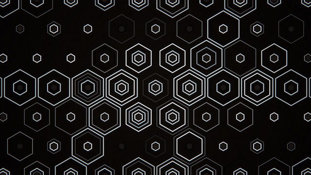 Hexagon Pulse - Black Geometric VJ Loop 4K ProRes