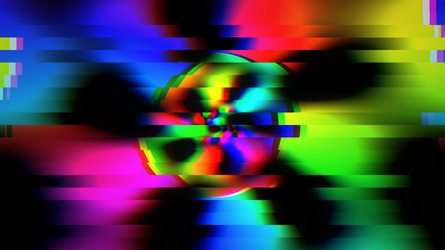 Neon Glitch Circle Loop - Vibrant VJ Motion Graphics