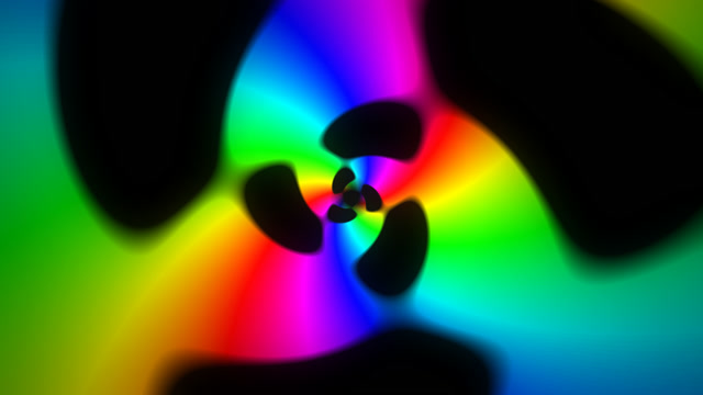Neon Radiation Symbol Rainbow Light Show Loop