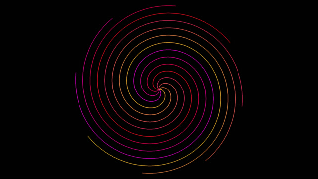 Neon Spiral Galaxy Loop - Hypnotic Red Gold Vortex VJ