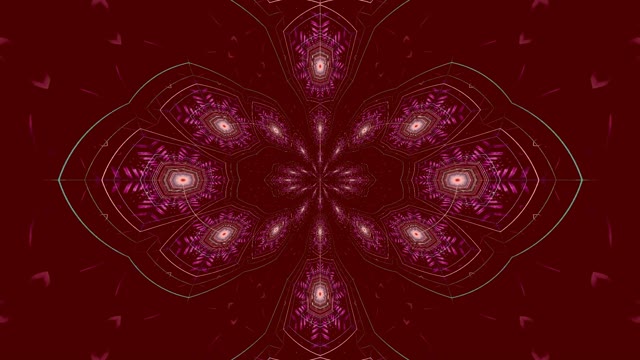 Purple Neon Tunnel 60fps - Glowing Mandala Geometric Light Patterns