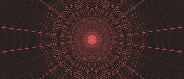 Neon Tunnel Red Spider Web Vortex VJ Loop 21:9 Ultrawide 60fps Screensaver