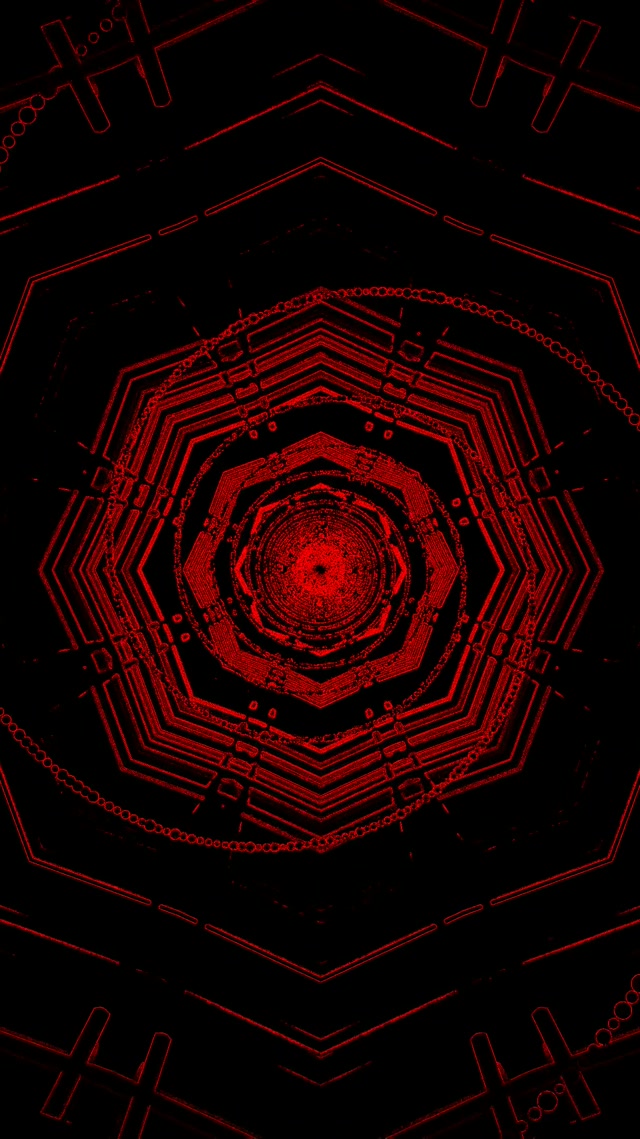 Red Neon Tunnel Octagon Vortex VJ Loop 9:16 Reels 60fps Screensaver