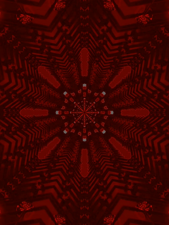 Red Fractal Kaleidoscope Neon Tunnel Vj Loop 3:4 iPad Portrait 60fps Screensaver