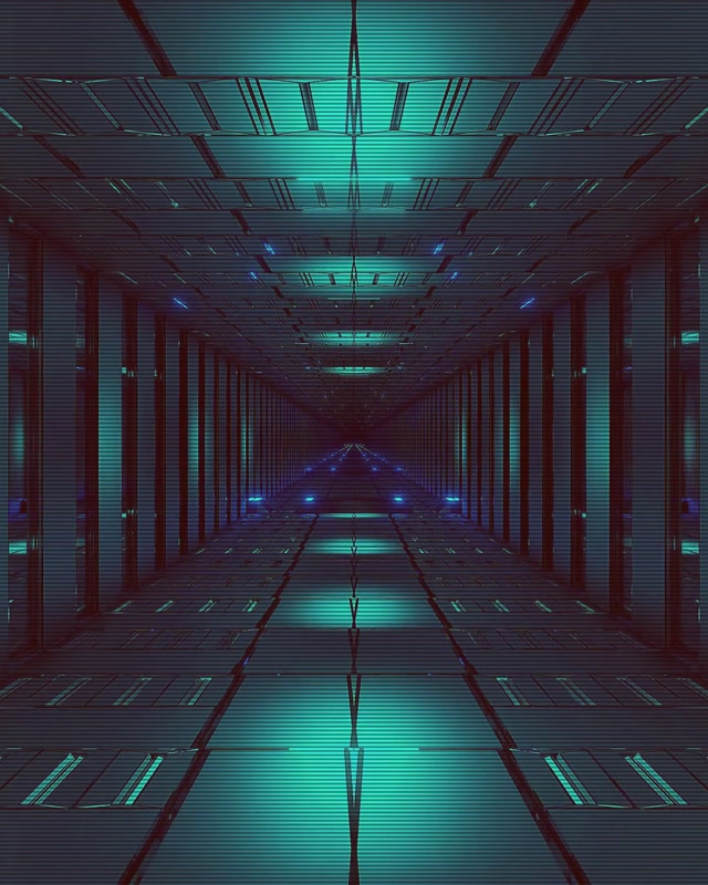 霓虹隧道 VJ Loop | 青藍格子 4:5 Instagram 60fps 螢幕保護程式