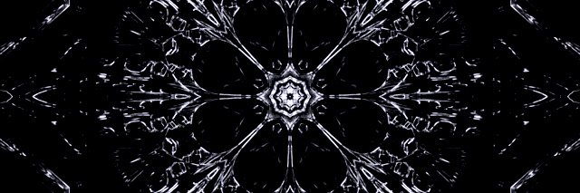 Black White Crystal Neon Tunnel Screensaver 3:1 Triple Wide 60fps VJ Loop