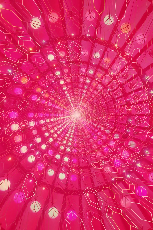 Neon Tunnel Pink Crystal Vortex Screensaver 60fps 2:3 Photo Portrait Vj Loop