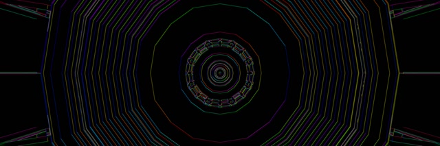 Neon Tunnel Concentric Circles VJ Loop 3:1 Ultrawide 60fps Screensaver