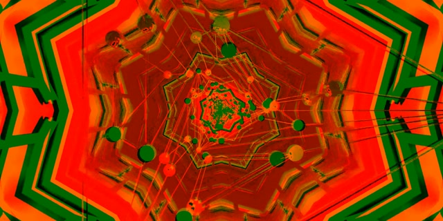 Neon Tunnel Kaleidoscope Burst VJ Loop 2:1 Univisium 60fps Screensaver