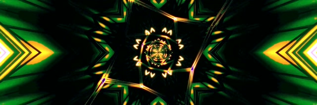 Neon Tunnel Kaleidoscope Star Burst 3:1 Triple Wide 60fps Screensaver Vj Loop