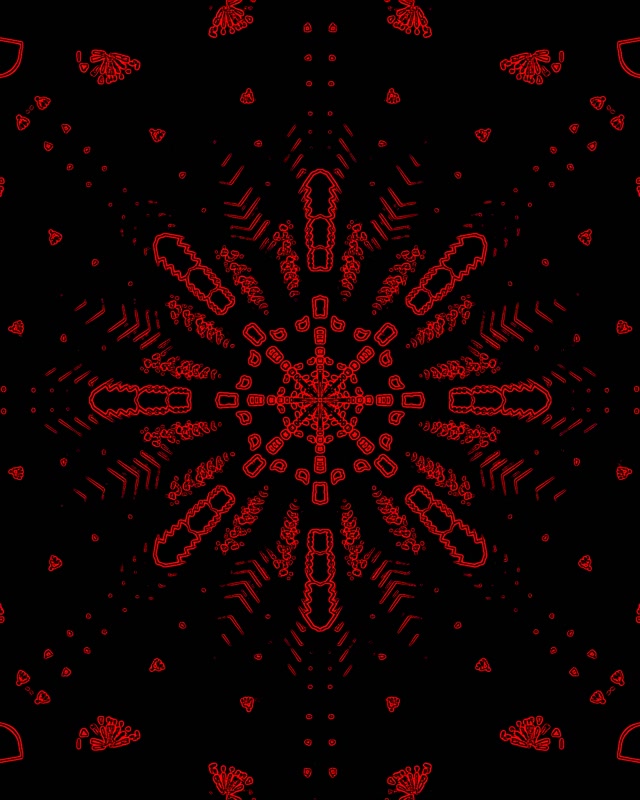 紅碎形萬花筒霓虹隧道 VJ Loop 4:5 Instagram 60fps 螢幕保護程式