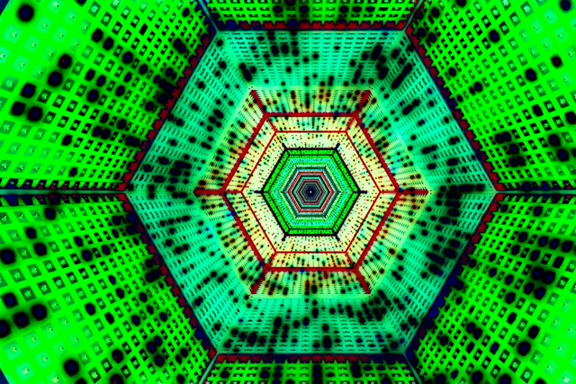 霓虹隧道六角形網格 Vj Loop 3:2 Surface 60fps 螢幕保護程式