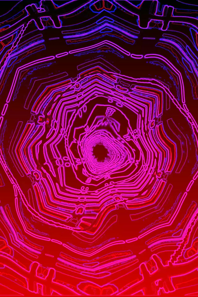 VJ Loop Neon Tunnel 9:16 60fps Screensaver Spiraling Magenta Vortex