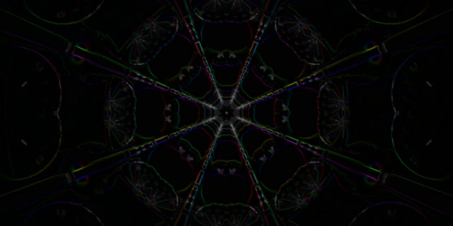 Kaleidoscope Neon Tunnel VJ Loop 2:1 Univisium 60fps Screensaver Motion Background