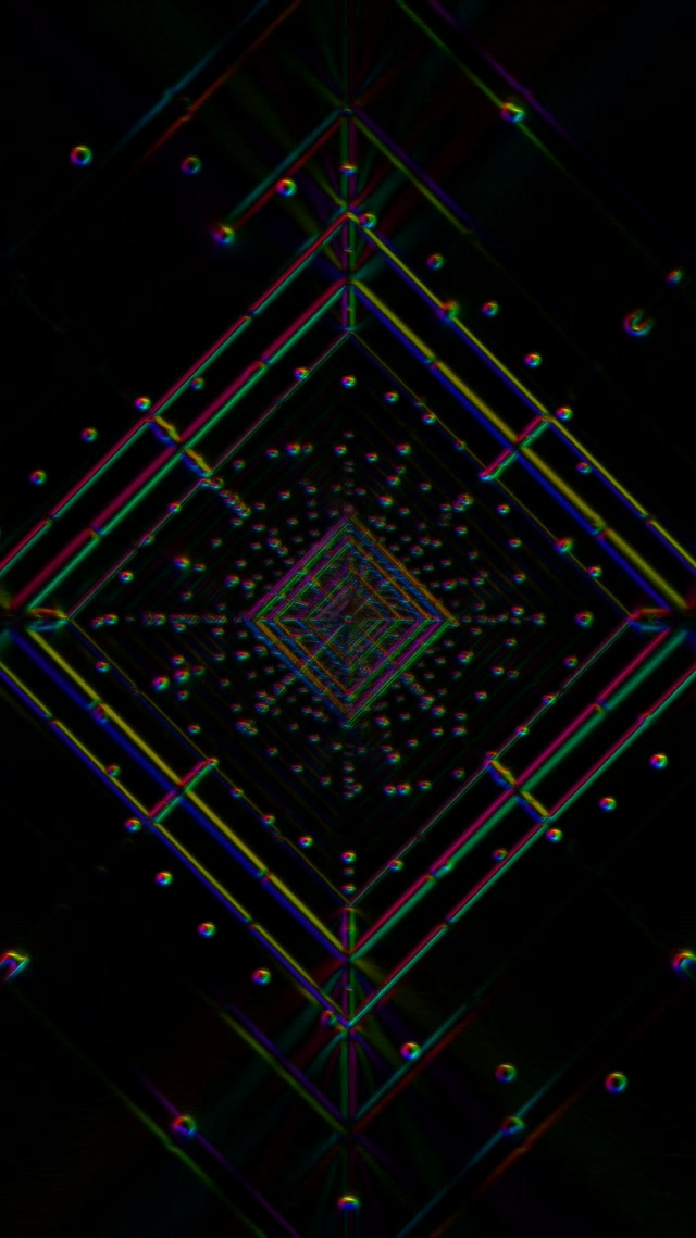 Infinite Neon Diamond Tunnel 9:16 Reels 60fps VJ Loop Screensaver